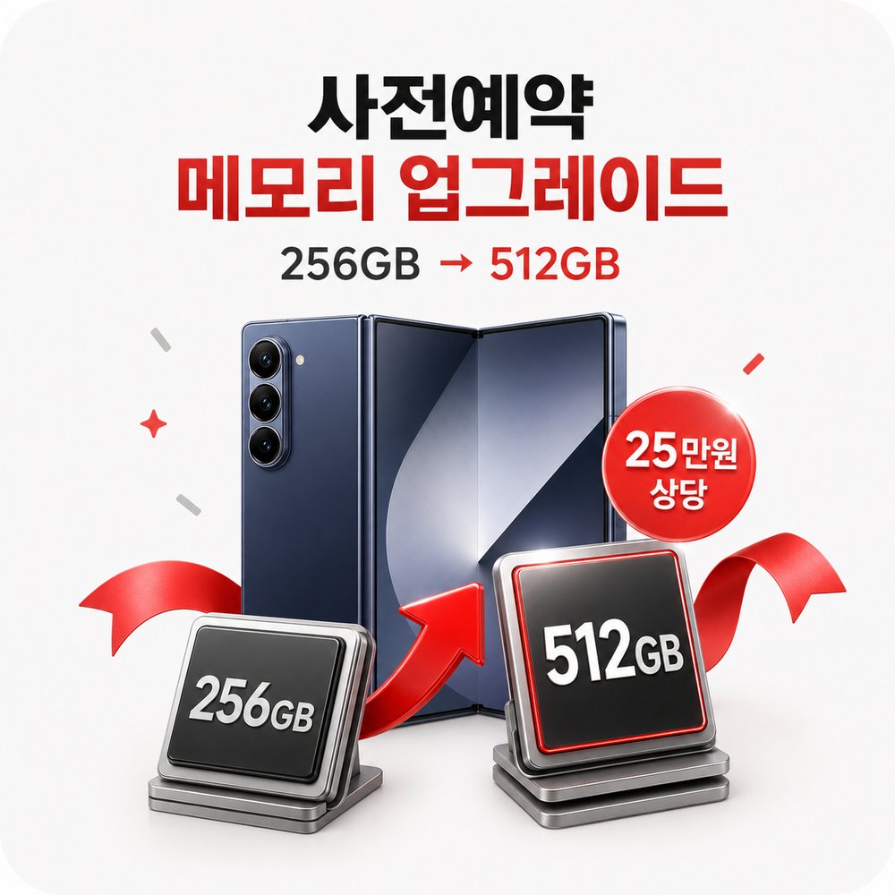 사전예약 메모리 업그레이드 혜택 256GB에서 512GB, 25만원 상당